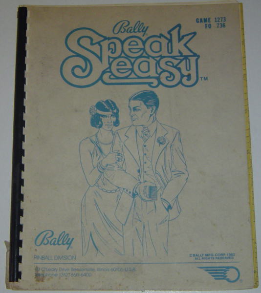 (image for) Bally Speakeasy Manual - Click Image to Close
